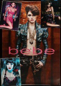 3a380 LOT OF 4 MOSTLY DOUBLE-SIDED BEBE ADVERTISING BUS STOP POSTERS '00 sexy fashion models!
