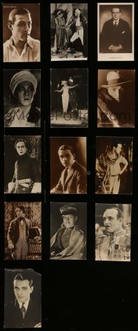 3a336 LOT OF 13 FINNISH AND SWEDISH POSTCARDS '20s-30s Rudolph Valentino, Barthelmess & more!