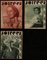 3a156 LOT OF 3 SOIREES BELGIAN MOVIE MAGAZINES '31-32 filled with great images & information!