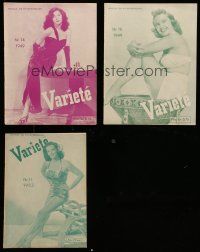 3a153 LOT OF 3 VARIETE DANISH MAGAZINES '49 & '53 Ava Gardner, Jane Russell & more!