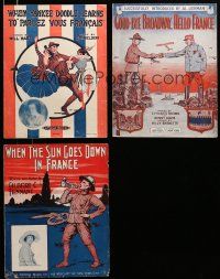 3a006 LOT OF 3 WORLD WAR I 11x14 SHEET MUSIC '10s Good-bye Broadway Hello France & more!
