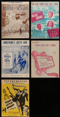 3a023 LOT OF 5 FRED ASTAIRE MOVIES SHEET MUSIC '30s-50s Swing Time, Blue Skies, Daddy Long Legs!
