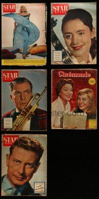 3a150 LOT OF 4 STAR REVUE & 1 CINEMONDE MOVIE MAGAZINES '50s filled with movie images & information!