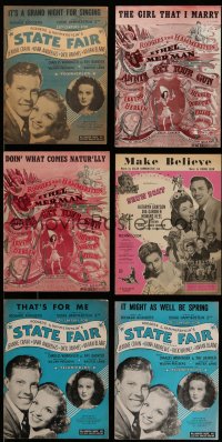 3a019 LOT OF 6 RODGERS AND HAMMERSTEIN MUSICALS SHEET MUSIC '40s songs from State Fair & more!