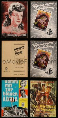 3a071 LOT OF 6 UNCUT GERMAN PRESSBOOKS '50s-70s great advertising images from a variety of movies!