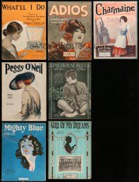 3a015 LOT OF 7 SHEET MUSIC '10s-20s What'll I Do by Irving Berlin & more, some with great art!