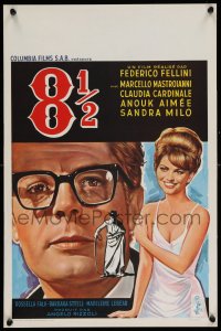3b685 8 1/2 Belgian '63 Federico Fellini classic, Marcello Mastroianni & sexy Claudia Cardinale!