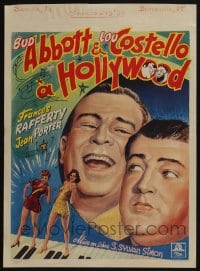 3b686 ABBOTT & COSTELLO IN HOLLYWOOD Belgian '45 cool different art of Bud & Lou + sexy dancers!