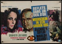 3b807 REFLECTIONS IN A GOLDEN EYE Belgian '68 Huston, Ray art of Elizabeth Taylor & Marlon Brando!