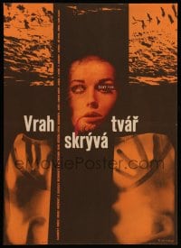 3b056 VRAH SKRYVA TVAR Czech 11x15 '66 Rudolf Hrusinsky, Radoslav Brzobohaty, art by Josef Vyletal