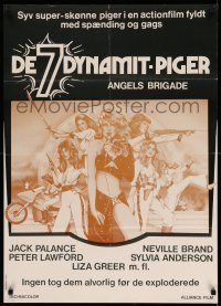 3b169 ANGELS BRIGADE Danish '80 Sylvia Anderson, Lieu Chinh, Jack Palance!