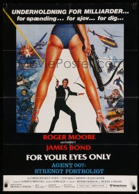 3b183 FOR YOUR EYES ONLY Danish '81 no one comes close to Roger Moore as James Bond 007!