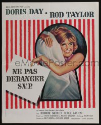 3b064 DO NOT DISTURB French 18x22 '65 great Grinsson art of pretty Doris Day in bed!