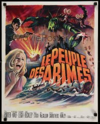 3b083 LOST CONTINENT French 18x22 '68 Hammer, great sci-fi action art of sexy girl in peril!