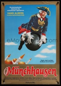 3b107 ADVENTURES OF BARON MUNCHAUSEN German R78 Josef von Baky's Munchausen, wacky artwork!