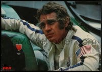 3b651 LE MANS teaser Japanese '71 different c/u of race car driver Steve McQueen, tie-in for RCA!