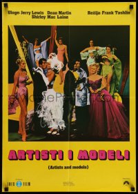 3b336 ARTISTS & MODELS Yugoslavian 19x27 '77 Dean Martin & Jerry Lewis, sexy Eva Gabor!