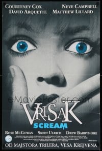 3b416 SCREAM Yugoslavian 24x35 '96 directed by Wes Craven, David Arquette, Neve Campbell!