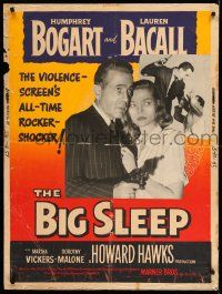 3c346 BIG SLEEP 30x40 R54 Humphrey Bogart, sexy Lauren Bacall, Howard Hawks classic!