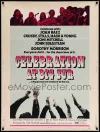 3c355 CELEBRATION AT BIG SUR 30x40 '71 celebrate with Joan Baez, Crosby, Stills, Nash & Young!