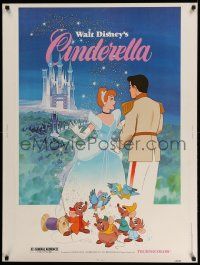 3c356 CINDERELLA 30x40 R81 Walt Disney classic romantic cartoon, image with prince & mice!