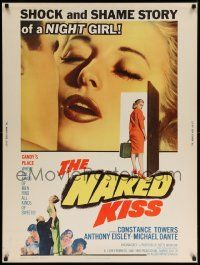 3c395 NAKED KISS 30x40 '64 Sam Fuller, the shock & shame story of sexy bad girl Constance Towers!