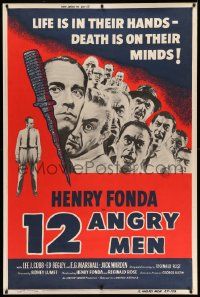 3c107 12 ANGRY MEN 40x60 '57 Sidney Lumet classic, life is in their hands, death is on their minds!