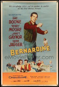 3c119 BERNARDINE style Y 40x60 '57 art of America's new boyfriend Pat Boone is on the screen!