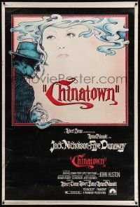 3c127 CHINATOWN 40x60 '74 art of Jack Nicholson & Faye Dunaway by Jim Pearsall, Roman Polanski!