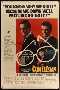 3c130 COMPULSION style Z 40x60 '59 crazy Dean Stockwell & Dillman try to commit the perfect murder!