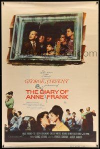 3c136 DIARY OF ANNE FRANK style Y 40x60 '59 Millie Perkins as Jewish girl in hiding in World War II!