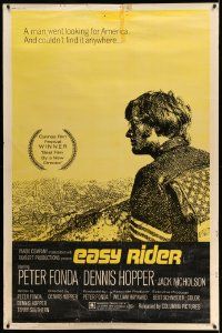 3c142 EASY RIDER 40x60 '69 Peter Fonda, Jack Nicholson, biker classic directed by Dennis Hopper!