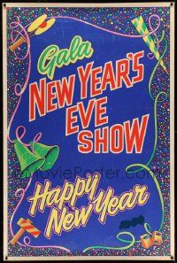 3c154 GALA NEW YEAR'S EVE SHOW HAPPY NEW YEAR 1963 40x60 '62 cool holiday art!