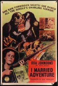 3c171 I MARRIED ADVENTURE 40x60 '40 Osa Johnson finds cannibals in Africa!