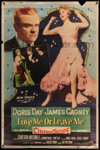 3c184 LOVE ME OR LEAVE ME style Y 40x60 '55 sexy Doris Day as famed Ruth Etting, James Cagney!