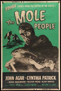 3c196 MOLE PEOPLE 40x60 '56 best Joseph Smith Universal sci-fi monster horror art!