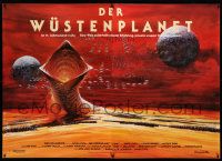 3c021 DUNE German 2p 84 David Lynch sci-fi, different horizontal sandworm artwork by John Berkey!