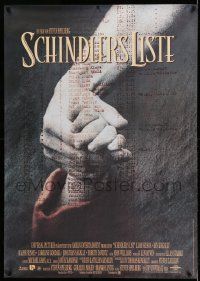 3c044 SCHINDLER'S LIST German 33x47 '94 Steven Spielberg World War II classic, Best Picture winner