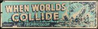 3c295 WHEN WORLDS COLLIDE paper banner '51 George Pal, best fx scene of Earth skyscapers flooded!