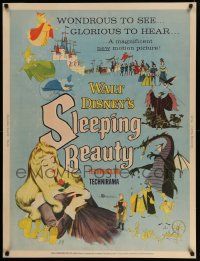 3d032 SLEEPING BEAUTY 30x40 '59 Walt Disney cartoon fairy tale fantasy classic, ultra rare!