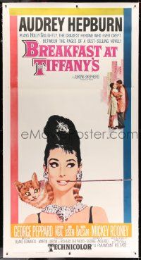 3d324 BREAKFAST AT TIFFANY'S linen 3sh 1961 classic McGinnis art of sexy elegant Audrey Hepburn!