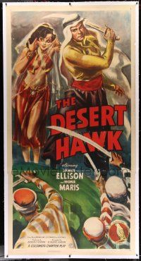 3d327 DESERT HAWK linen 3sh '44 art of James Ellison, replaced by Gilbert Roland, ultra rare!