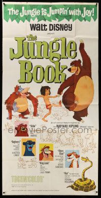 3d039 JUNGLE BOOK 3sh '67 Walt Disney cartoon classic, great image of Mowgli & friends!