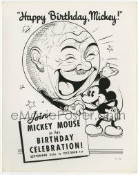 3d206 MICKEY MOUSE 8x10.25 still '36 living world gives birthday wishes, pie-cut eyes, rare!