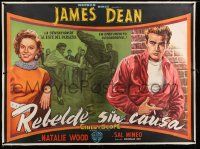 3d289 REBEL WITHOUT A CAUSE linen Argentinean 43x58 '56 Nicholas Ray, James Dean & Natalie Wood!
