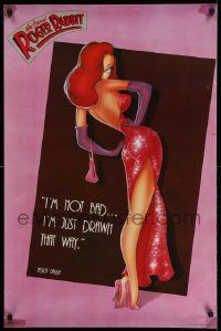 3d187 WHO FRAMED ROGER RABBIT 23x35 commercial poster '87 I'm not bad, I'm just drawn that way!