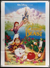 3d051 BEAUTY & THE BEAST French 1p '92 Walt Disney cartoon classic, cool art of top cast!