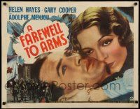 3d222 FAREWELL TO ARMS 1/2sh R38 romantic c/u of Gary Cooper & Helen Hayes, from Ernest Hemingway!