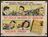 3d223 FROM HERE TO ETERNITY 1/2sh '53 Burt Lancaster, Kerr, Sinatra, Donna Reed, Montgomery Clift