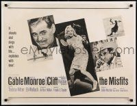 3d229 MISFITS 1/2sh '61 Clark Gable, Marilyn Monroe, Montgomery Clift, John Huston, Arthur Miller